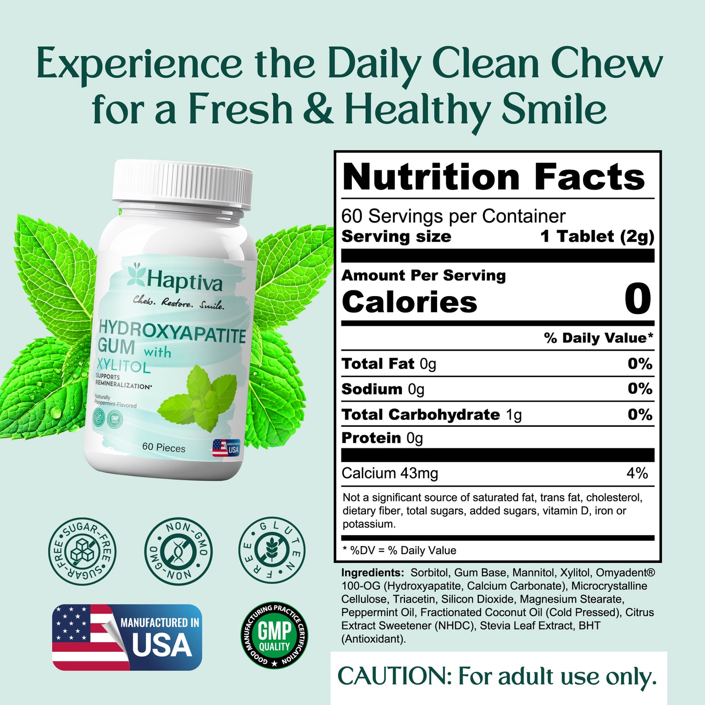Hydroxyapatite Gum with Xylitol